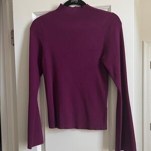 Maeve bell sleeve mock neck Top